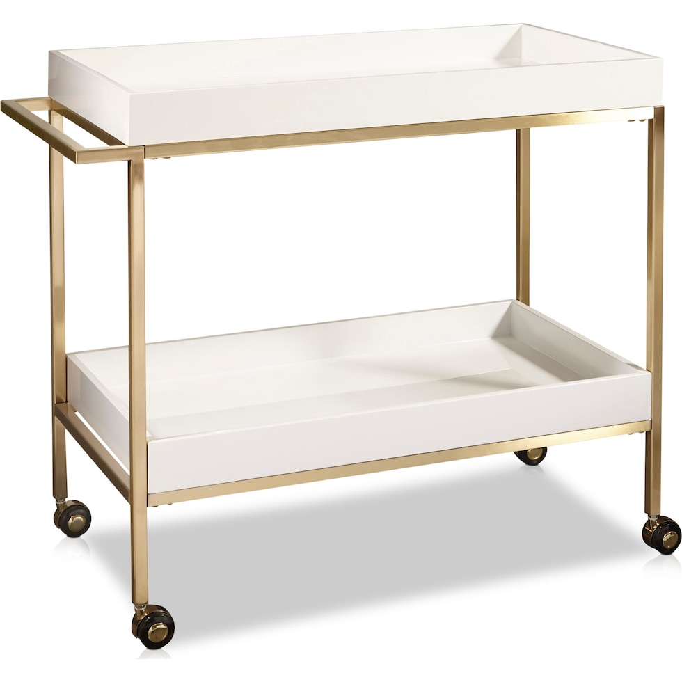 camilla white bar cart   