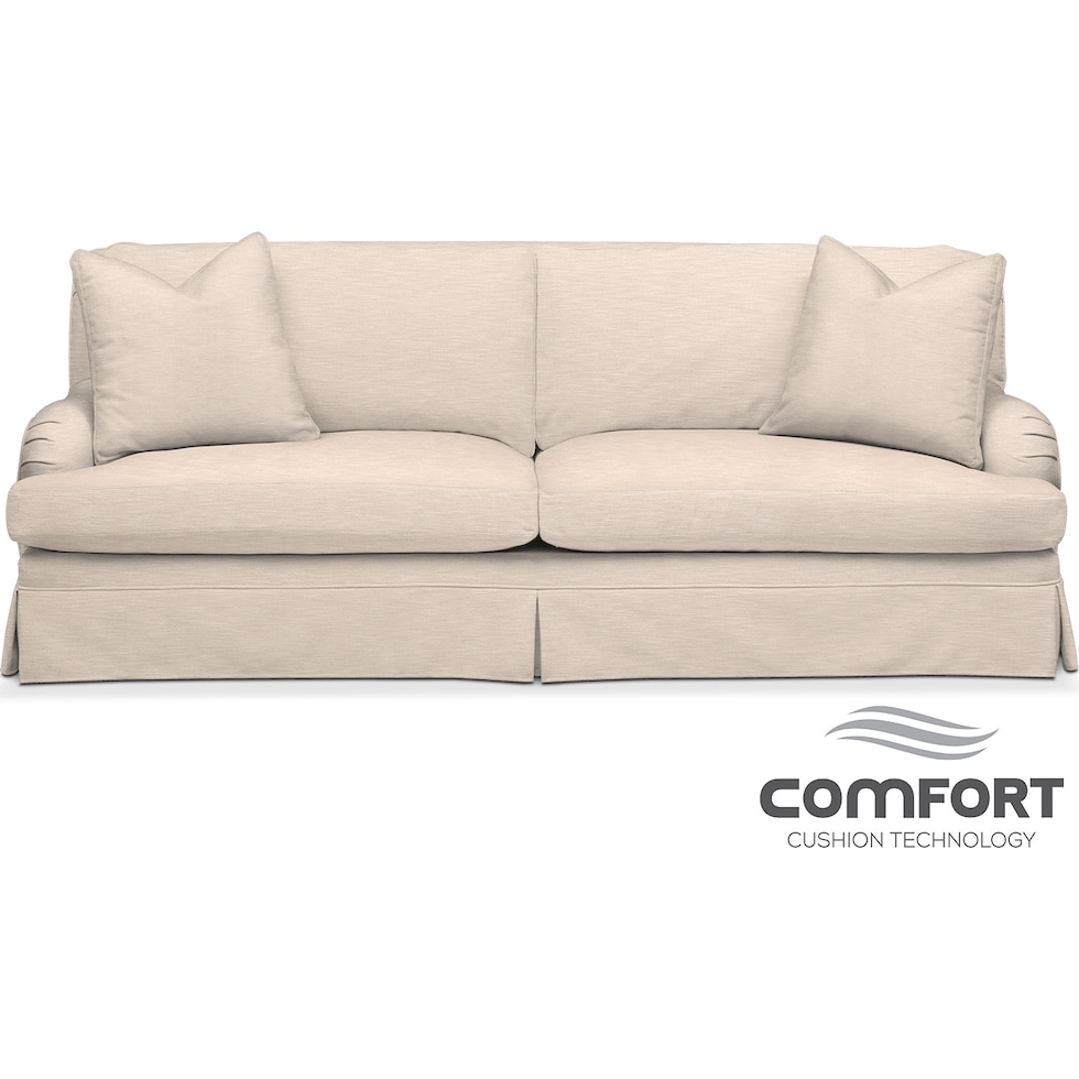 campbell comfort light brown sofa   