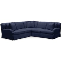 campbell blue  pc sectional with right facing loveseat   