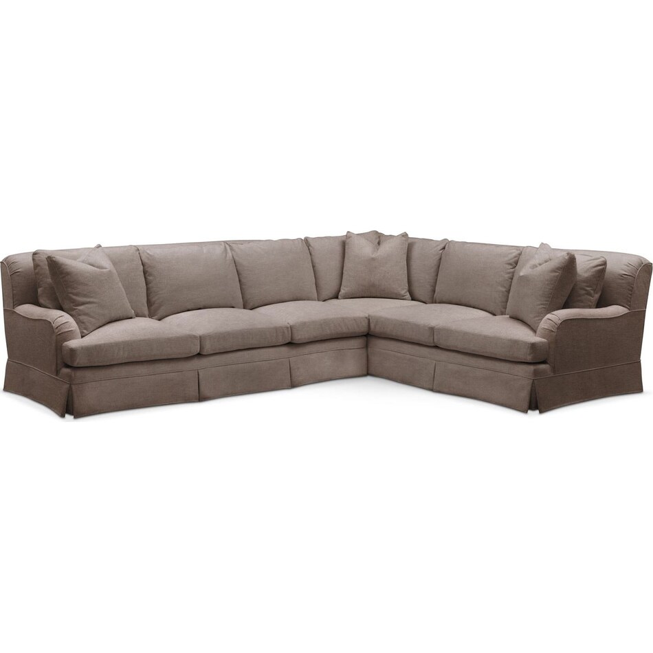 campbell dark brown  pc sectional with left facing sofa   