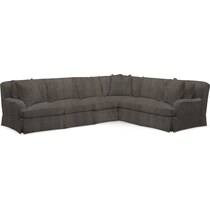 campbell dark brown  pc sectional with left facing sofa   