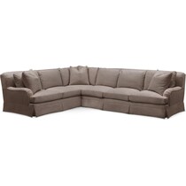 campbell dark brown  pc sectional with right facing sofa   