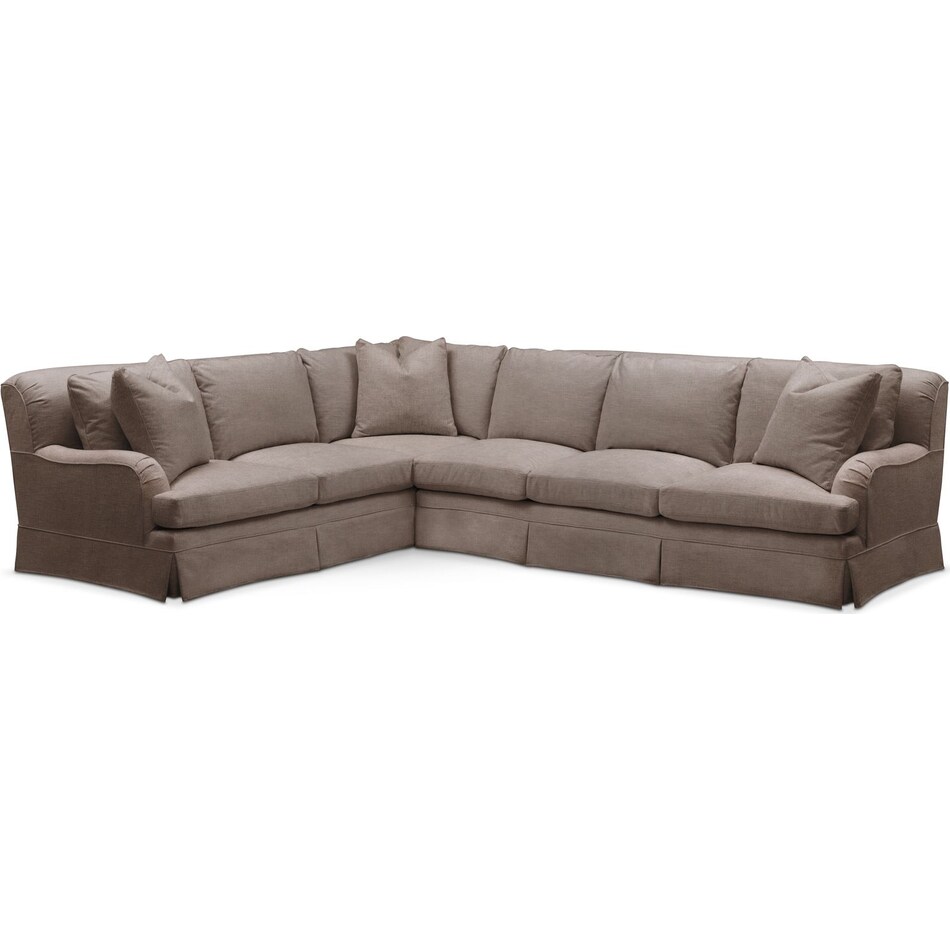 campbell dark brown  pc sectional with right facing sofa   