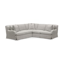 campbell gray  pc sectional with right facing loveseat   