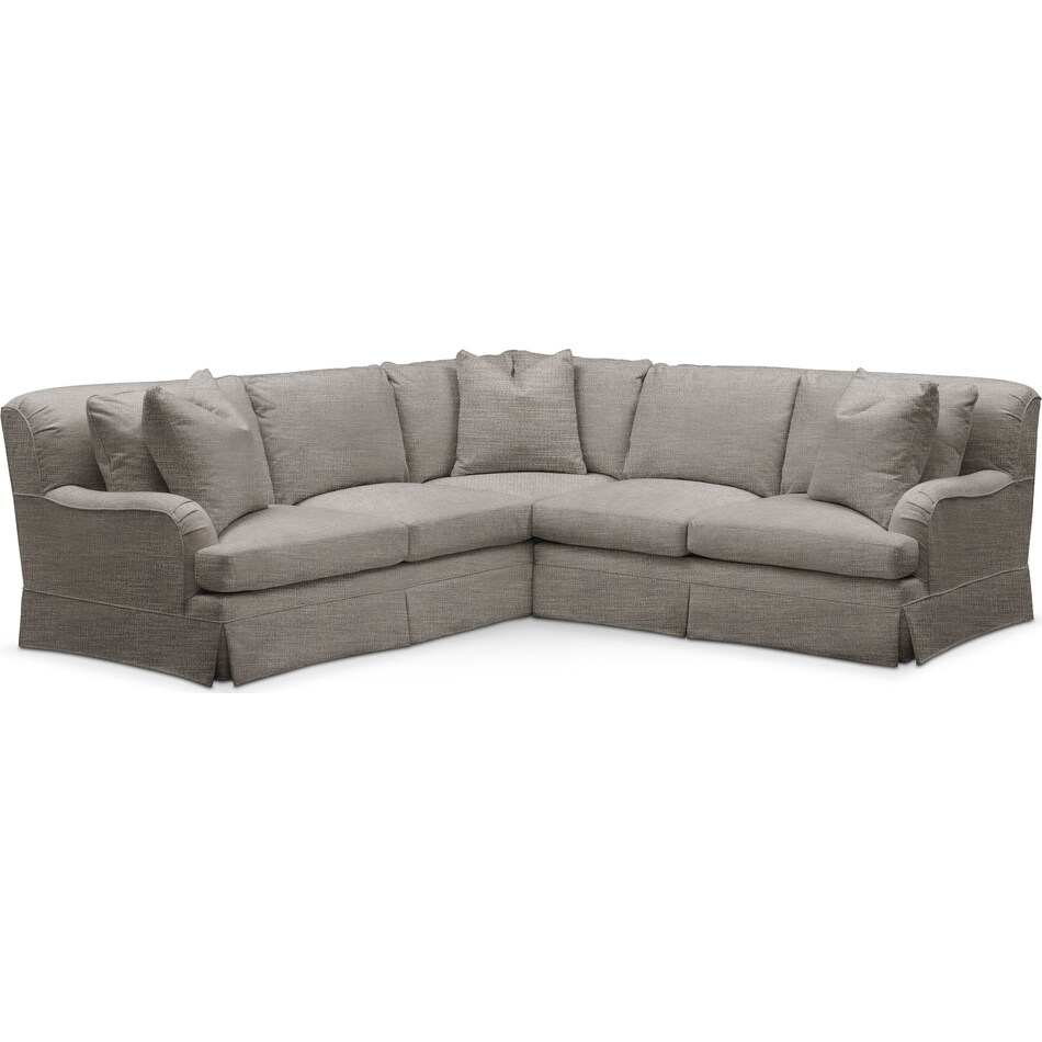 campbell gray  pc sectional with right facing loveseat   