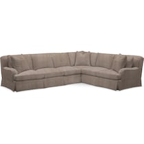 campbell light brown  pc sectional with left facing sofa   