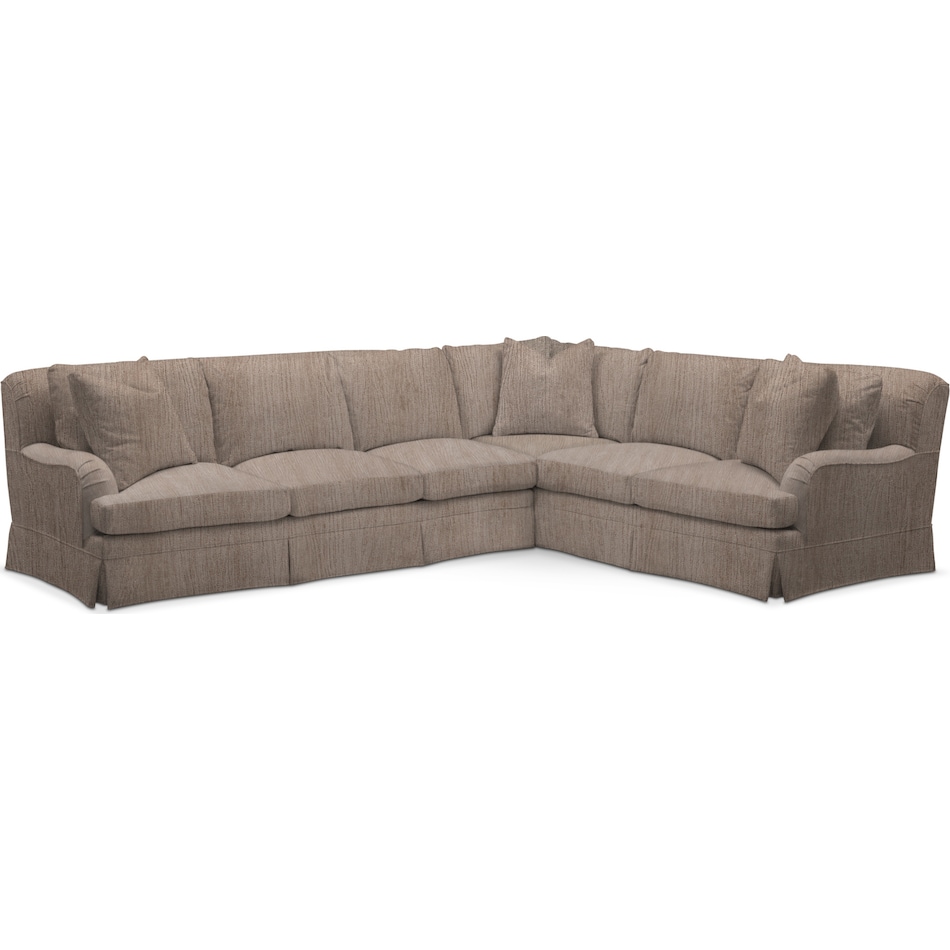 campbell light brown  pc sectional with left facing sofa   