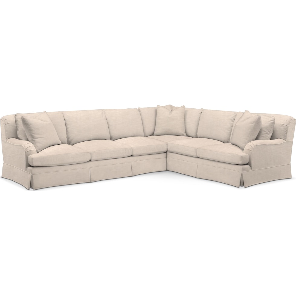 campbell white  pc sectional with left facing sofa   