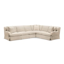 campbell white  pc sectional with left facing sofa   