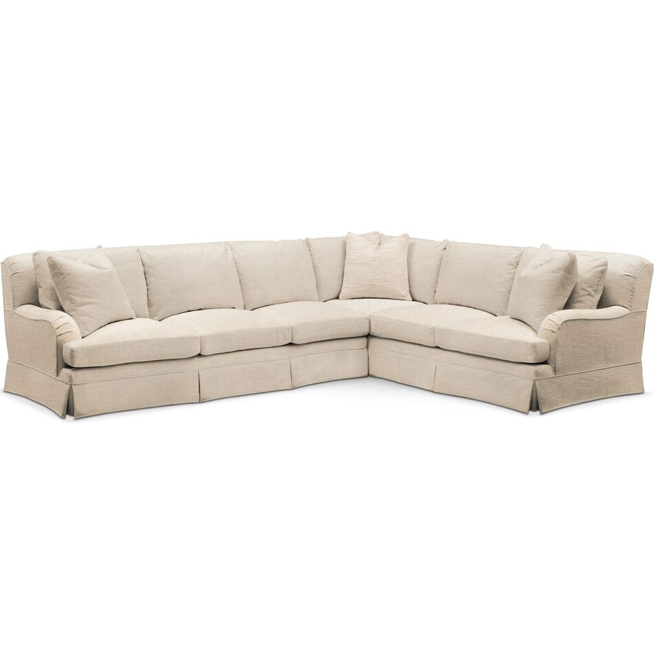 campbell white  pc sectional with left facing sofa   