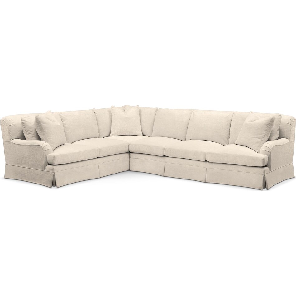 campbell white  pc sectional with right facing sofa   