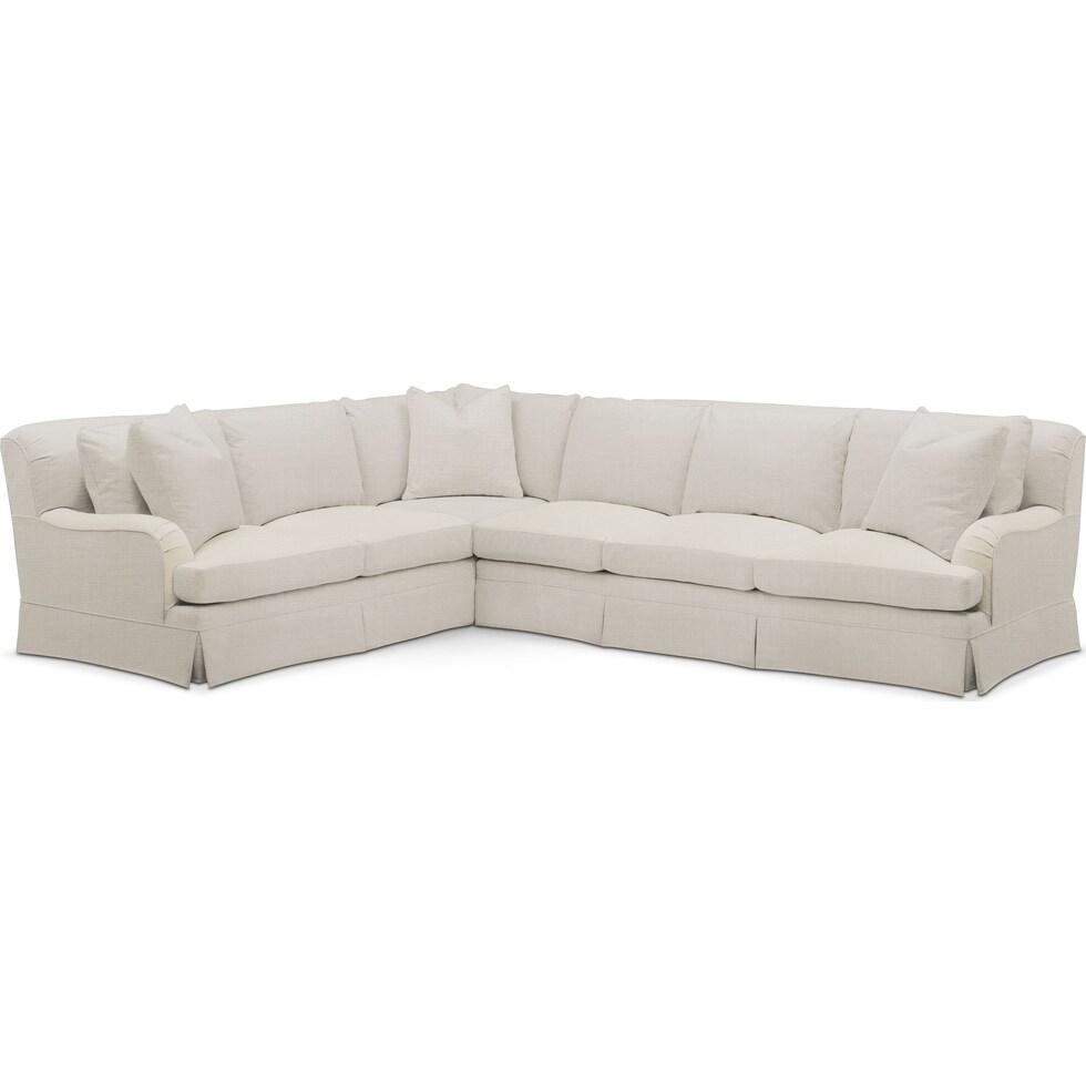 campbell white  pc sectional with right facing sofa   