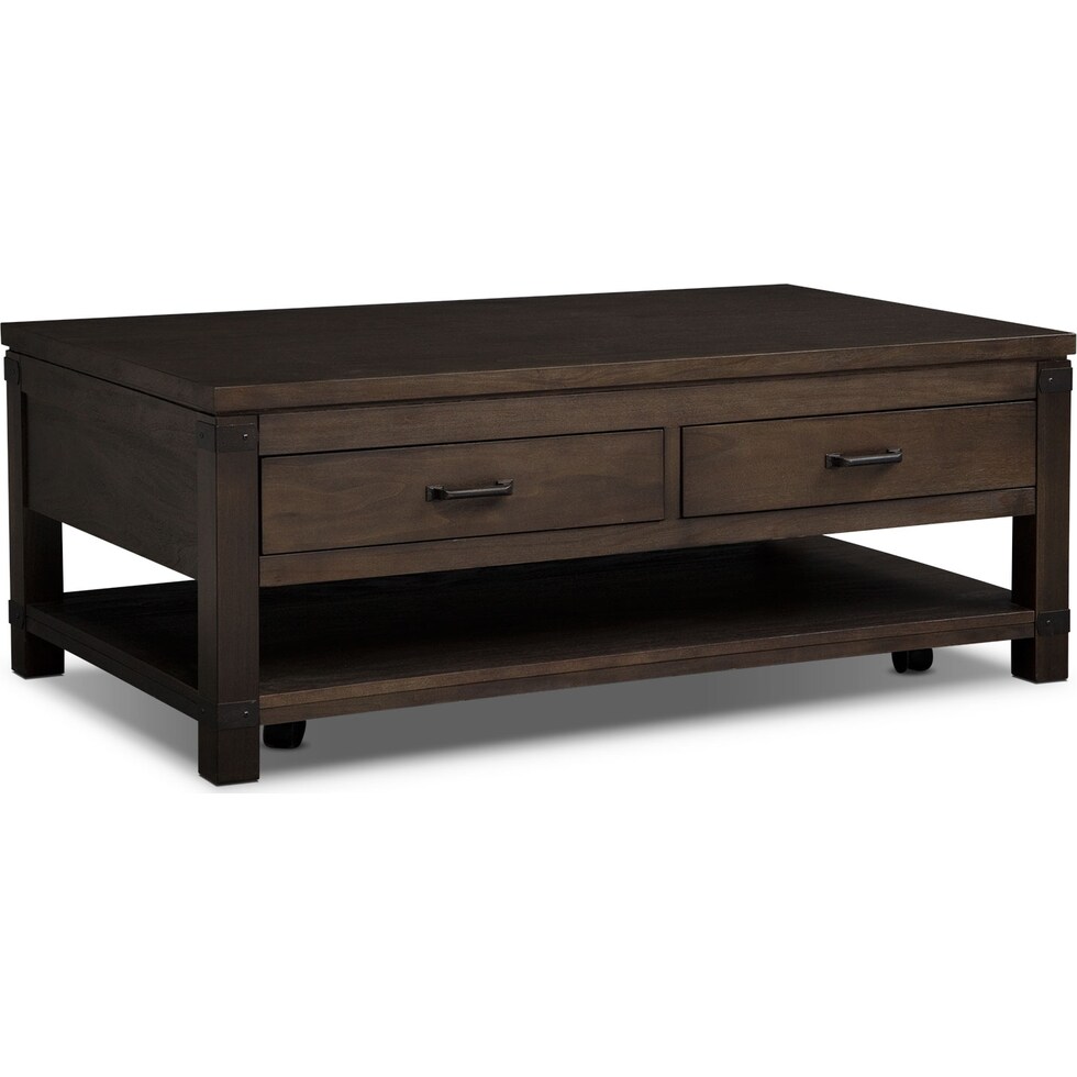 camryn dark brown coffee table   
