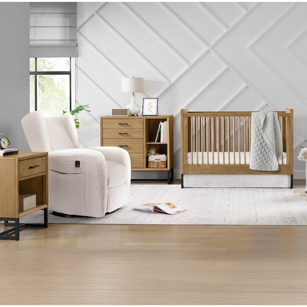 camryn light brown crib   