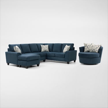 Canyon 2-Piece Sectional and Swivel Chair Set
