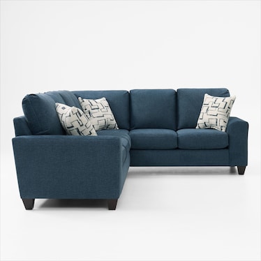 Canyon 2-Piece Sectional with Left-Facing Sofa - Navy