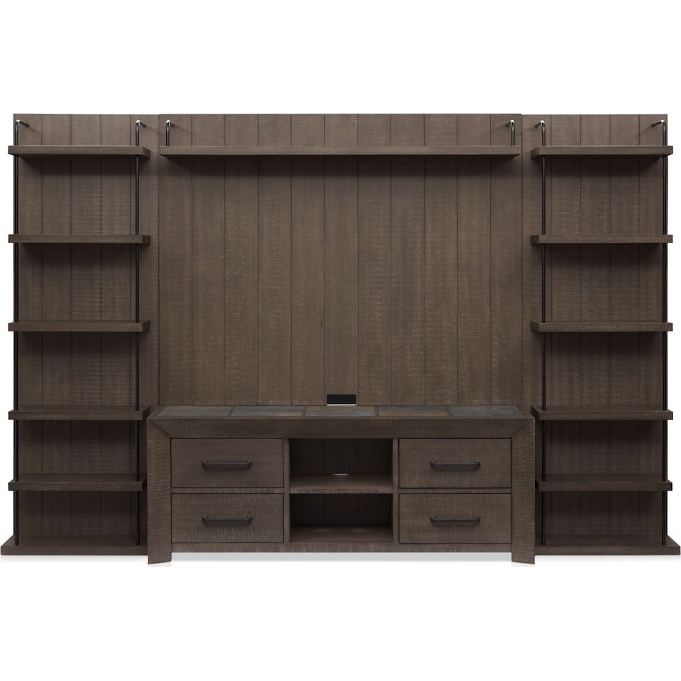 canyon dark brown entertainment wall unit   