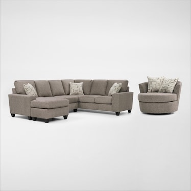 Canyon 2-Piece Sectional and Swivel Chair Set