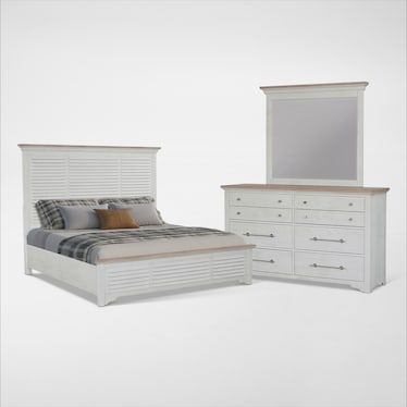Cape May 5-Piece Panel Bedroom Set with Dresser and Mirror