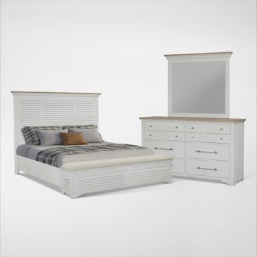 Cape May 5-Piece Storage Bedroom Set with Dresser and Mirror