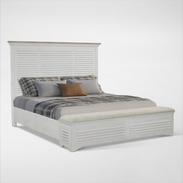 Cape May Queen 5-Piece Storage Bedroom Set with Dresser and Mirror - Two Tone
