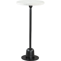 capped white black side table   