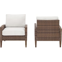 capri dark brown outdoor chair set   