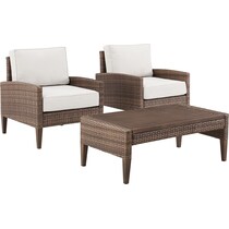 capri dark brown outdoor chair set   