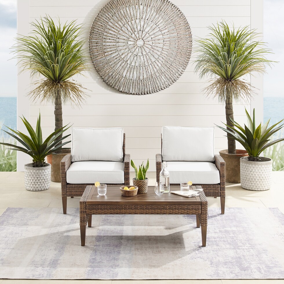 capri dark brown outdoor chair set   