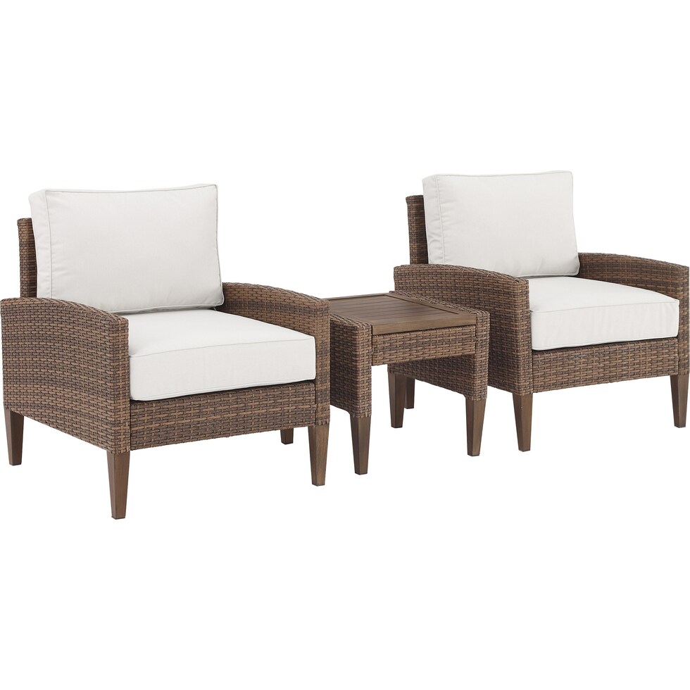 capri dark brown outdoor chair set   