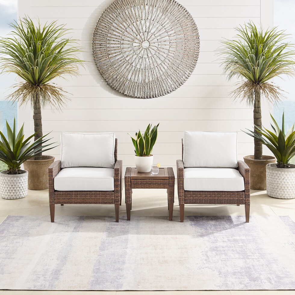 capri dark brown outdoor chair set   