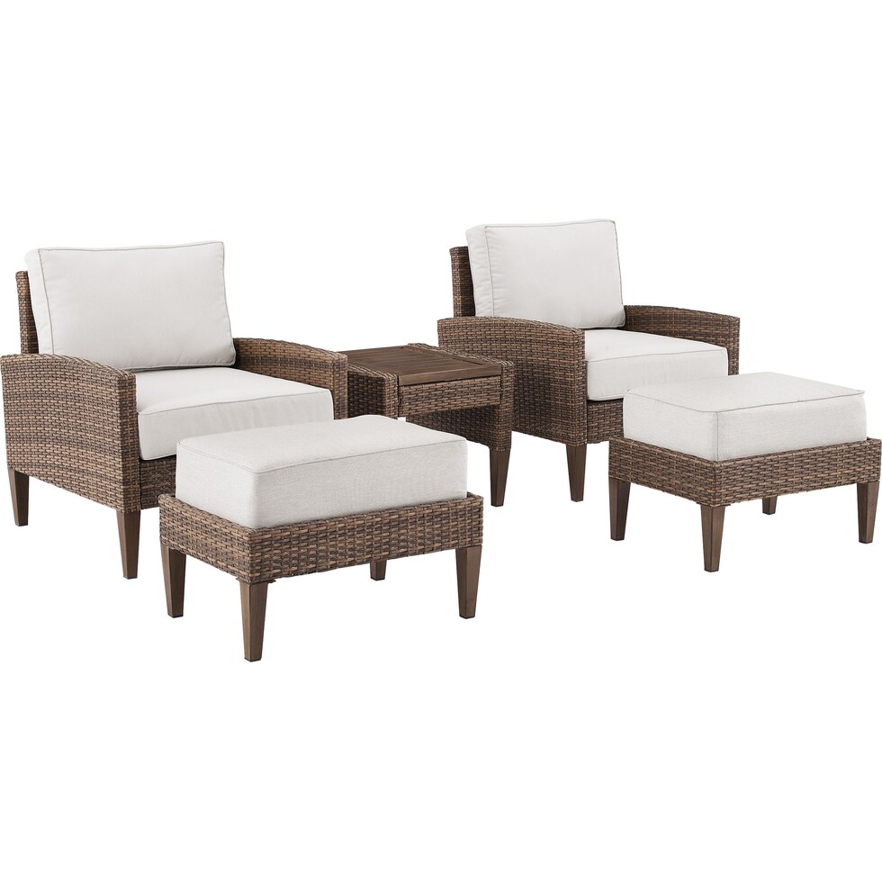 capri dark brown outdoor chair set   