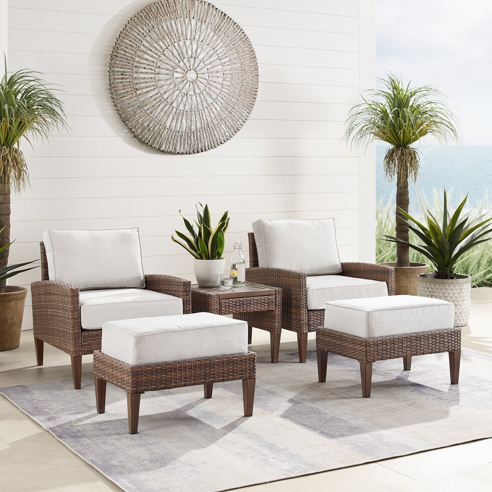 capri dark brown outdoor chair set   