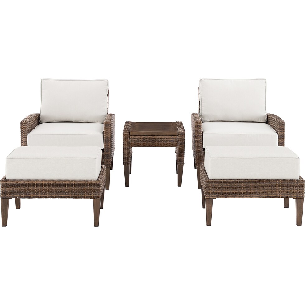 capri dark brown outdoor chair set   