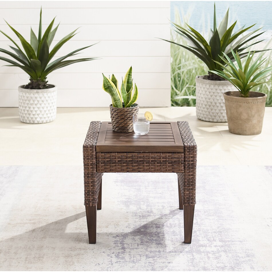 capri dark brown outdoor end table   