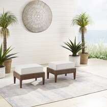 capri dark brown outdoor ottoman   