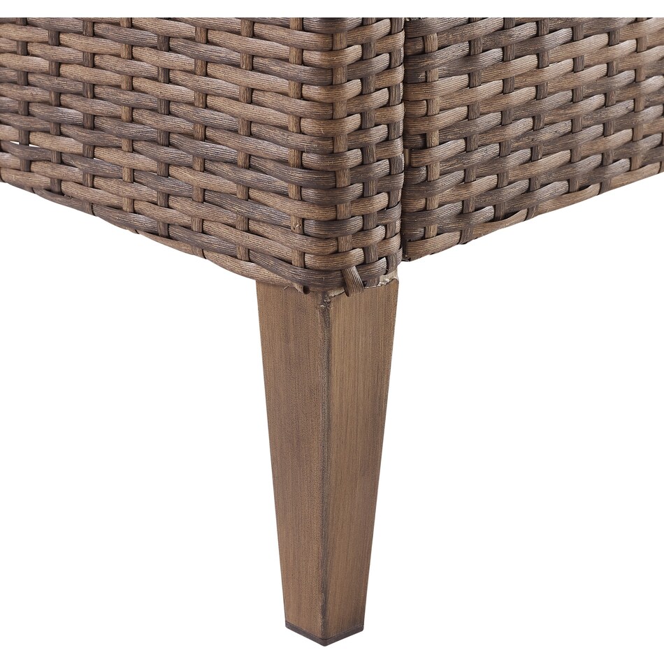 capri dark brown outdoor ottoman   