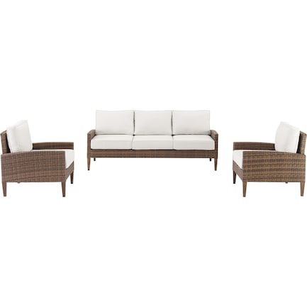 Capri Outdoor Sofa and Set of 2 Chairs