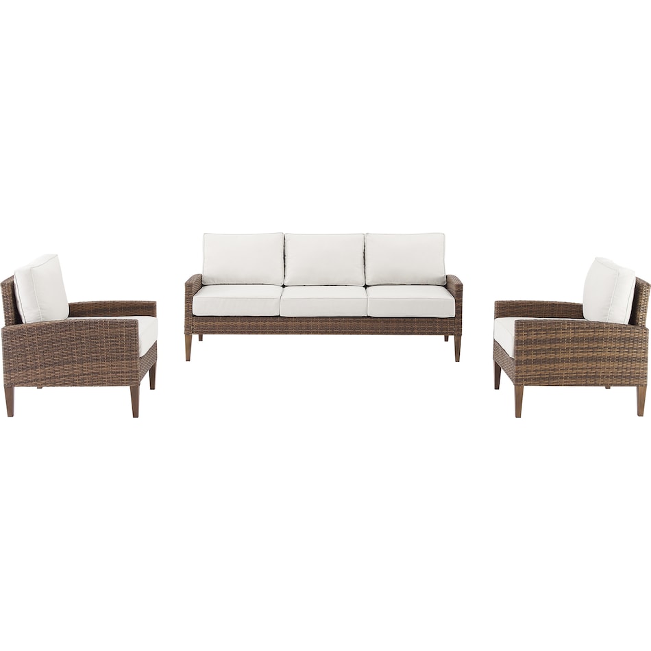 capri dark brown outdoor sofa set   