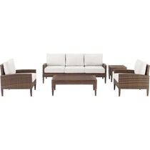 capri dark brown outdoor sofa set   