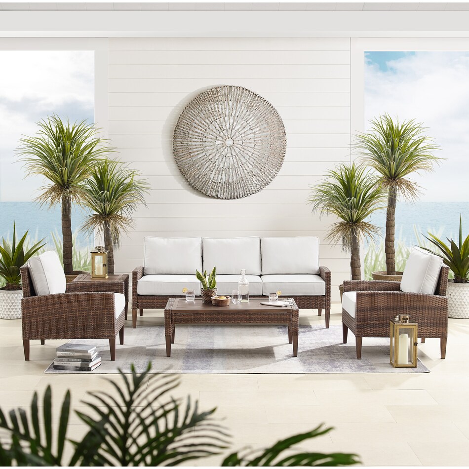 capri dark brown outdoor sofa set   