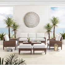 capri dark brown outdoor sofa set   