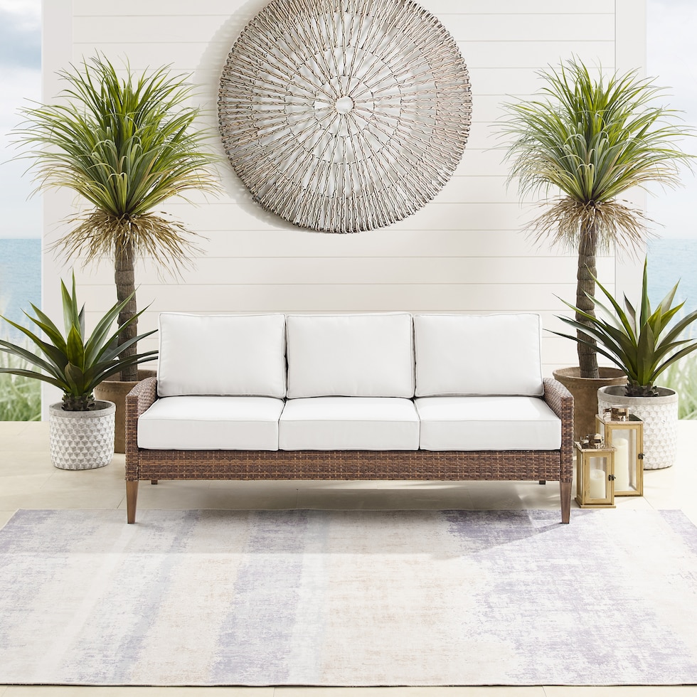 capri dark brown outdoor sofa   