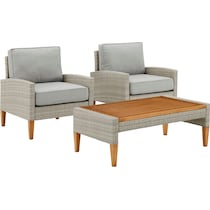capri gray outdoor chair set   