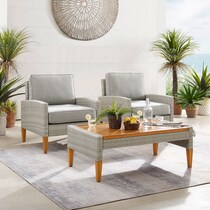 capri gray outdoor chair set   