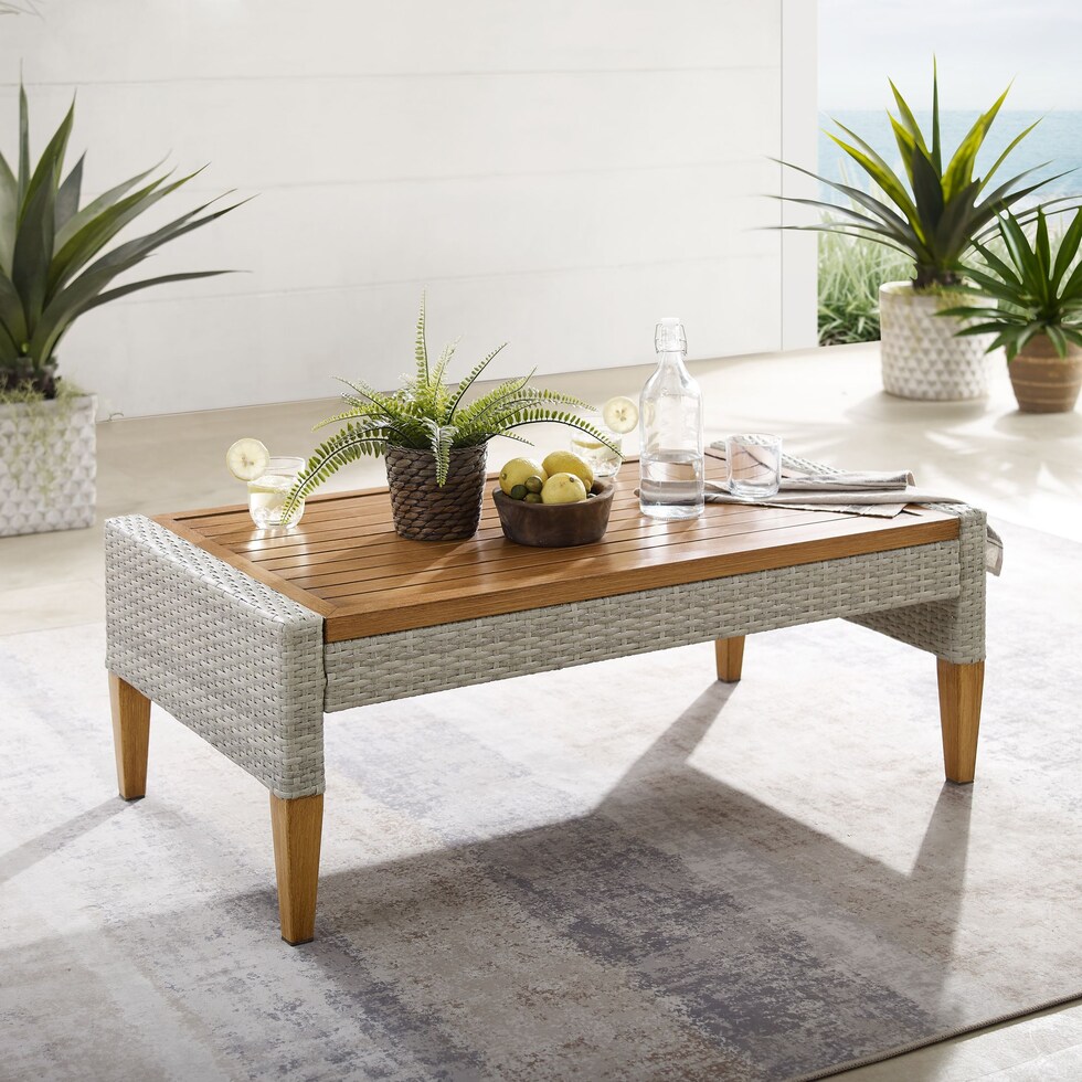 capri gray outdoor coffee table   