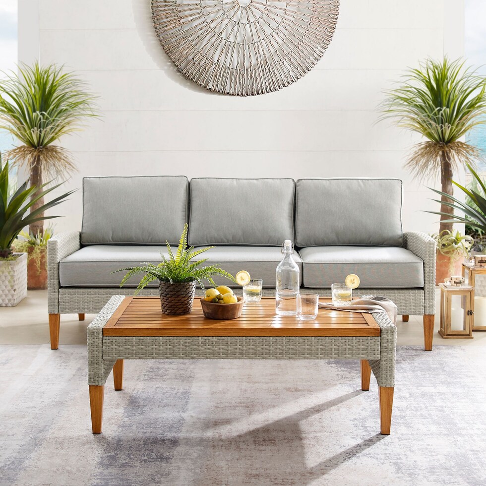capri gray outdoor sofa set   