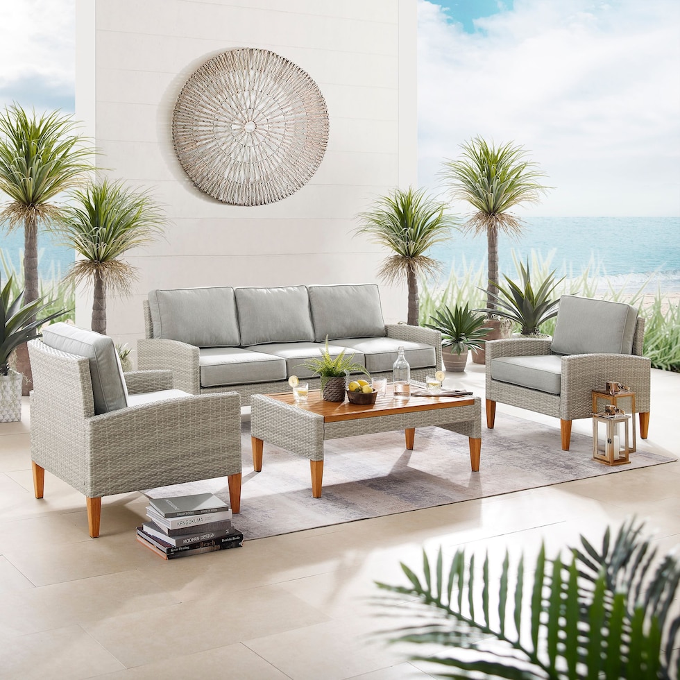 capri gray outdoor sofa set   