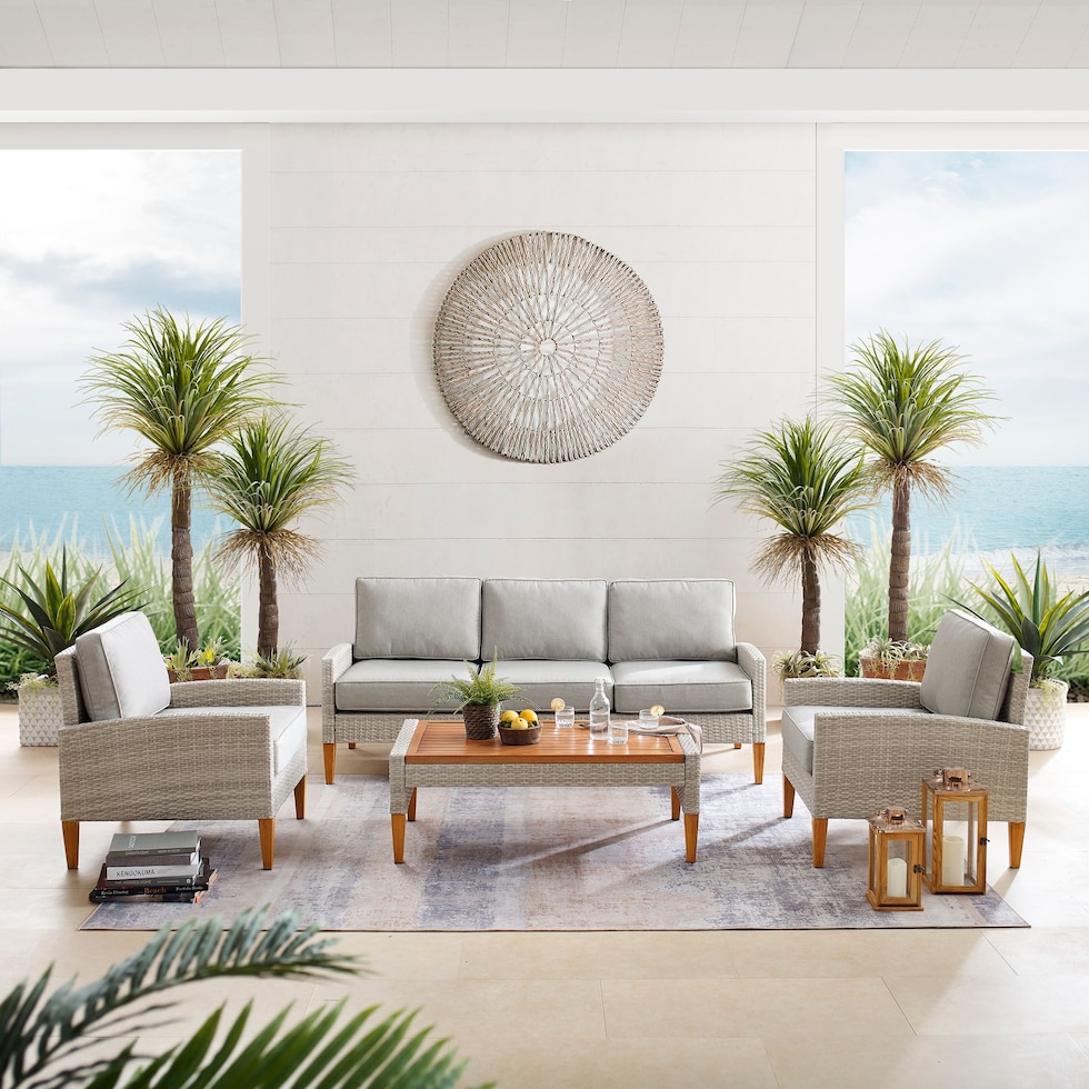 capri gray outdoor sofa set   