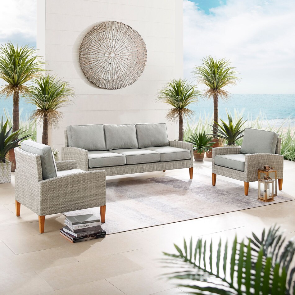 capri gray outdoor sofa set   